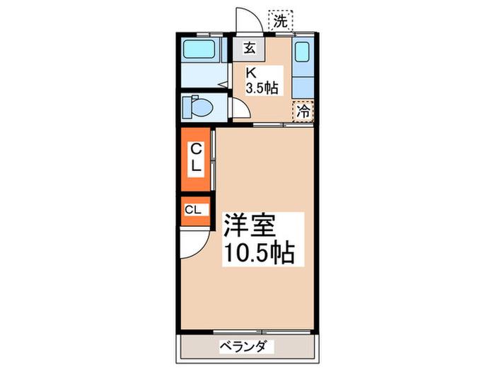 コ―ポサントミ(1K/2階)の間取り写真