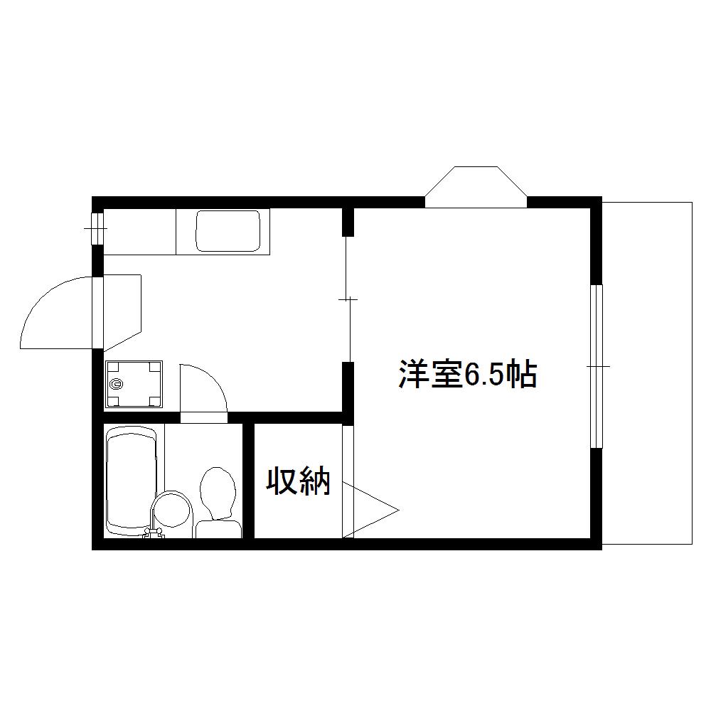 しゅび中野(1K/2階)の間取り写真