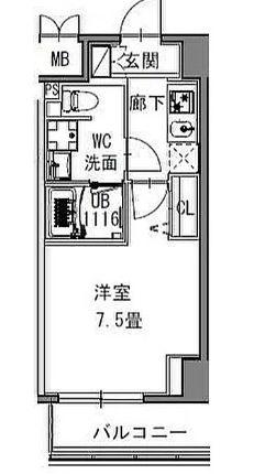 S-RESIDENCE 新御徒町 ウエスト(1K/11階)の間取り写真