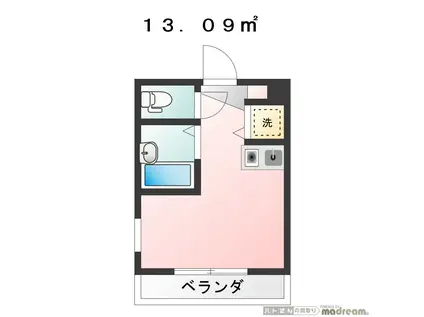 のんびりハウス(ワンルーム/3階)の間取り写真