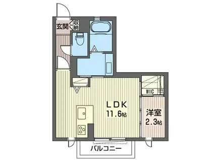 チェントル ベキ(1LDK/2階)の間取り写真