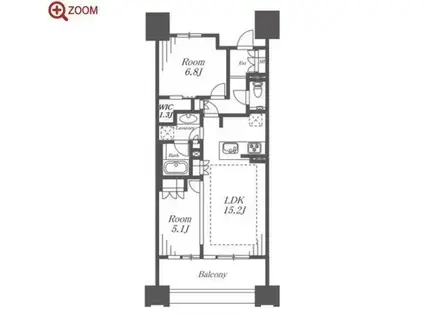 ザ・パークハウス名古屋(2LDK/7階)の間取り写真