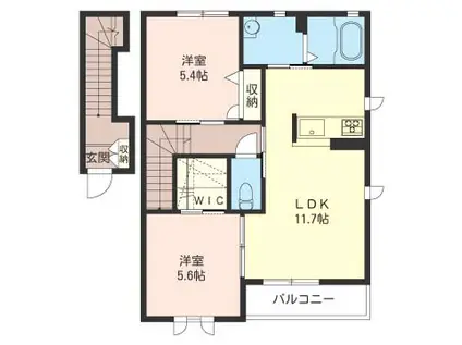 SHAMAISON アークパラシオン(2LDK/2階)の間取り写真