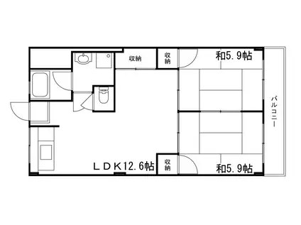 ナルセハイツ(2LDK/3階)の間取り写真