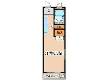 パラシオ小田原(ワンルーム/1階)の間取り写真