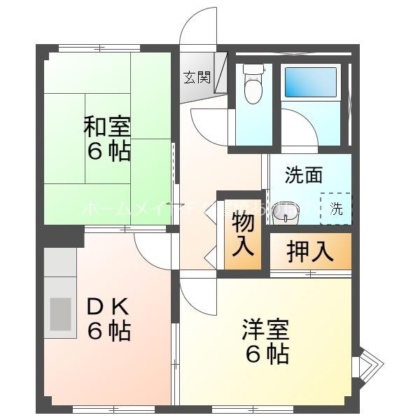 SURPLUSリーベI(2DK/2階)の間取り写真