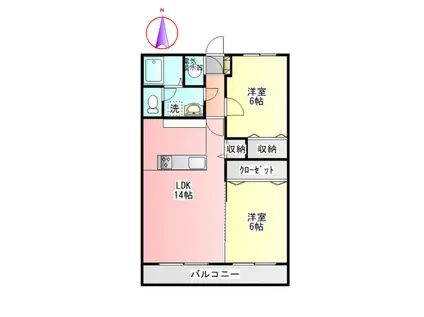 SENOX-I(2LDK/1階)の間取り写真