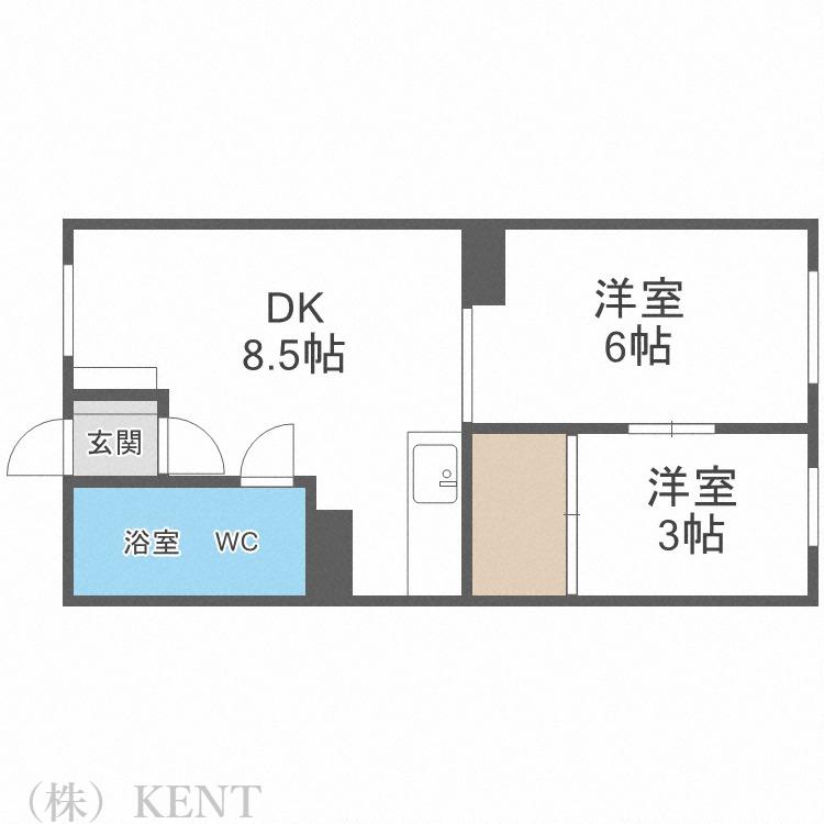 内藤パレス(2DK/4階)の間取り写真
