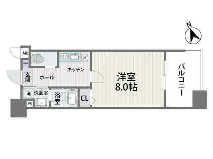 S-FORT福岡県庁前(1K/3階)の間取り写真