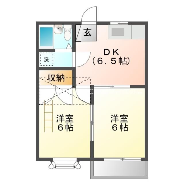 レオパレス南栄第4(2DK/1階)の間取り写真