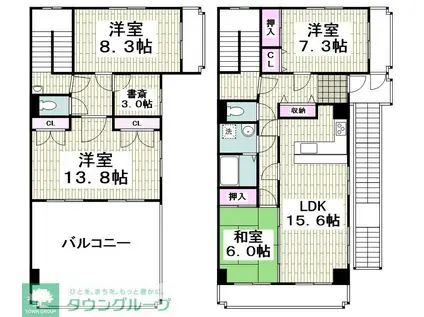 ヴィラソレアード(4SLDK/2階)の間取り写真