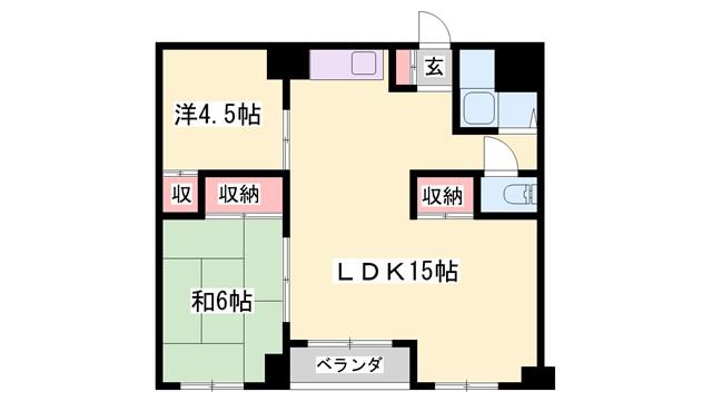 船場西ビル(2LDK/5階)の間取り写真
