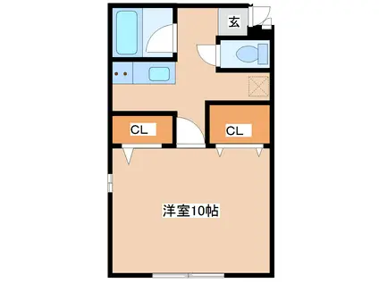 アーバンハイム一本杉(1K/2階)の間取り写真