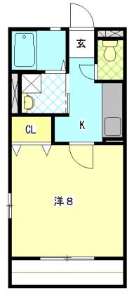 レトアJX大栄(1K/1階)の間取り写真