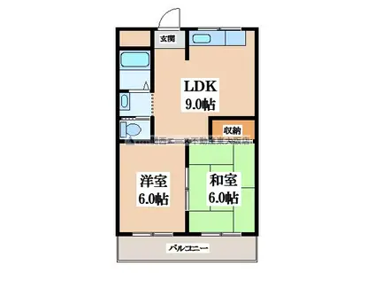 ピア鷹殿(2LDK/1階)の間取り写真