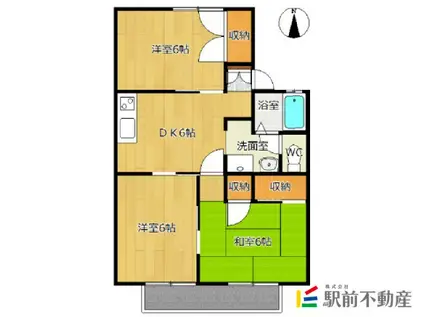 セジュール北園(3DK/2階)の間取り写真