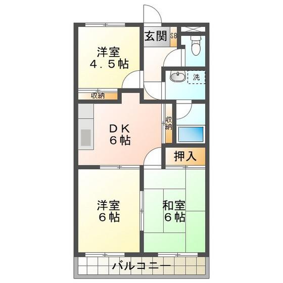 コーハンライズ(3DK/2階)の間取り写真