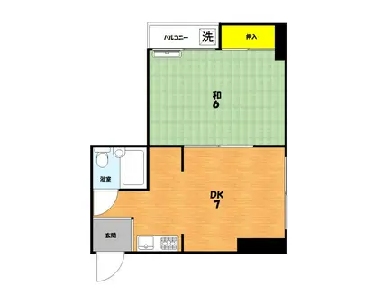 スターハイツ(1DK/3階)の間取り写真