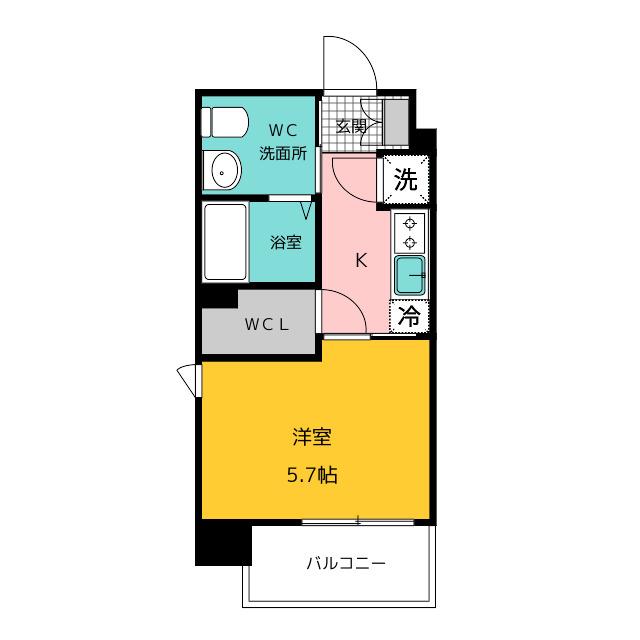 LIVE CASA県庁前(1K/12階)の間取り写真