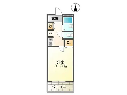 マンションアミーアミー(1K/3階)の間取り写真