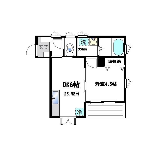 GRANDIA東中野ノース(1DK/2階)の間取り写真