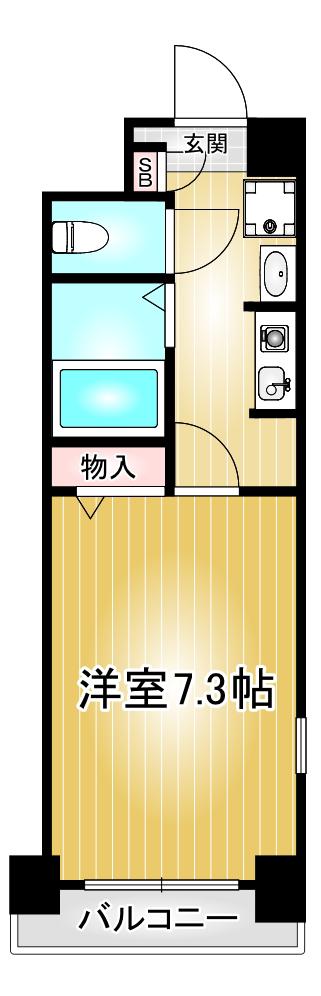 サウスパークイズミ(1K/1階)の間取り写真