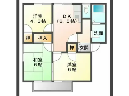 アメニティータウン千代田(3DK/2階)の間取り写真