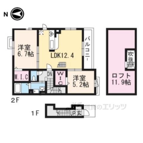 スプリングフォレスト3(2LDK/2階)の間取り写真
