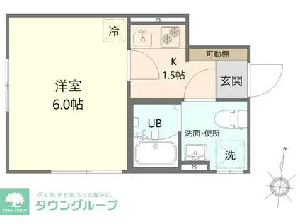 ミリアグラシア金町(1K/1階)の間取り写真