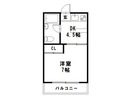 イースト BEACH弐番館(1DK/2階)の間取り写真