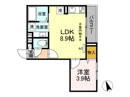 BRIGHTSI(1LDK/2階)の間取り写真