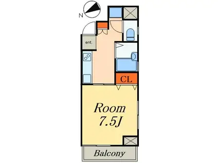 グレイスYK(1K/4階)の間取り写真