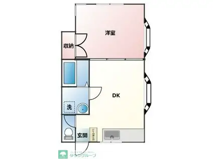 サニーコート葉山(1DK/1階)の間取り写真