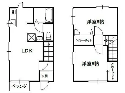 エミネンスC(2LDK/1階)の間取り写真