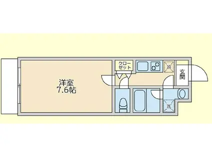 エスペランサヒルズ(1K/4階)の間取り写真
