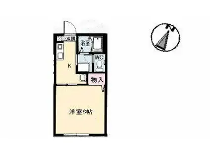 ライフコーポ(1K/2階)の間取り写真