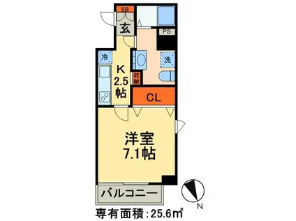 アプレシティ三ノ輪(1K/5階)の間取り写真