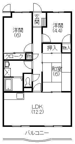 マ・メゾン蜆塚(3LDK/3階)の間取り写真