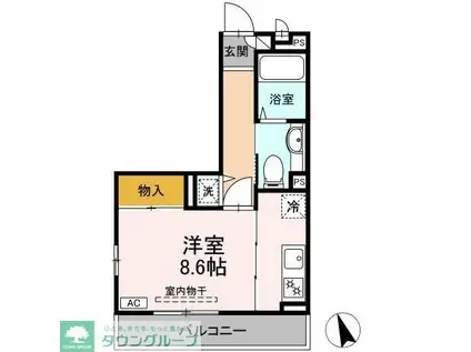 リヴェール金沢八景(ワンルーム/2階)の間取り写真