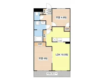 シャルマンハウス I(2LDK/2階)の間取り写真