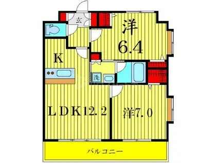 アクティシオ青砥駅前(2LDK/10階)の間取り写真