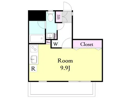 CLAVEL・TASAKI(ワンルーム/3階)の間取り写真