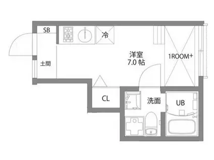 文京大塚テラス(ワンルーム/1階)の間取り写真