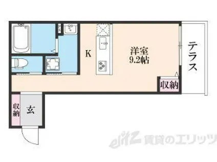 RUHE柴島(ワンルーム/1階)の間取り写真