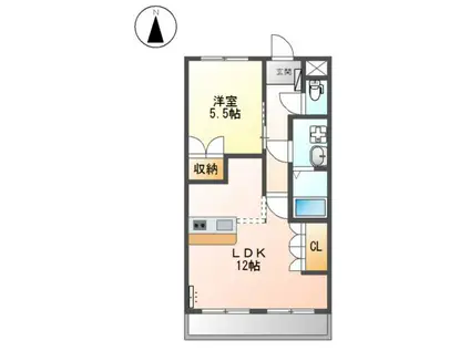 ウッドヴィレッジIII(1LDK/2階)の間取り写真