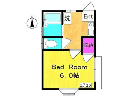 プチハウスSSK(1K/1階)の間取り写真