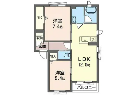 ガードナー(2LDK/2階)の間取り写真