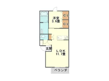 RESIDENCE MIZUMOTO B(1LDK/2階)の間取り写真