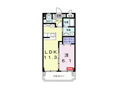 レジデンシアガウディ(1LDK/5階)の間取り写真