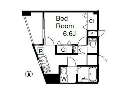 サングレース赤塚A(1K/1階)の間取り写真